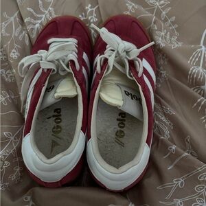 Gola Burgundy and White Casual Sneakers